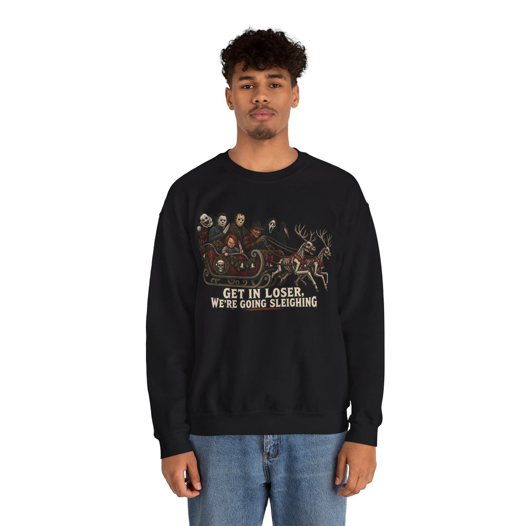 Get In Loser, We're Going Sleighing Crewneck Sweatshirt