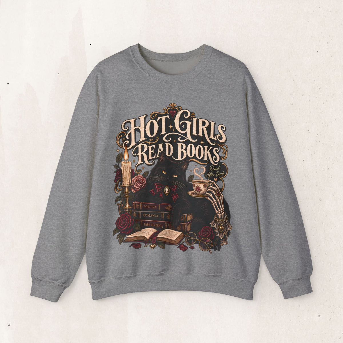 Hot Girls Read Books Crewneck Sweatshirt