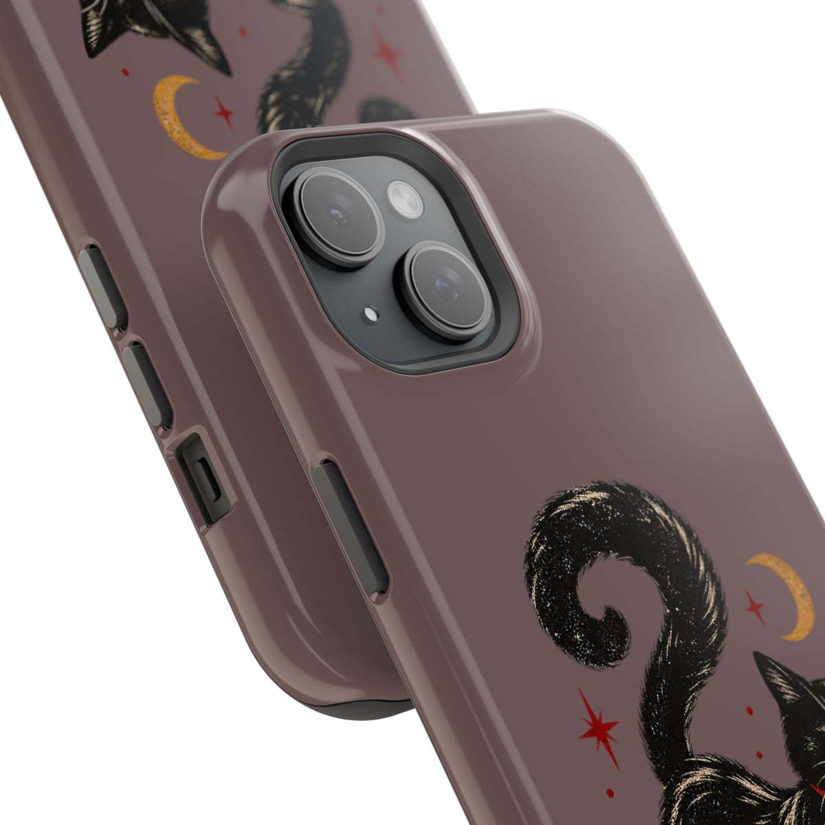 Black Cat in Red Boots MagSafe Phone Case, alternate view