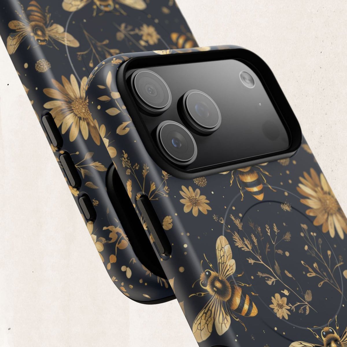 Gold Bees & Daisies Magnetic Tough Case