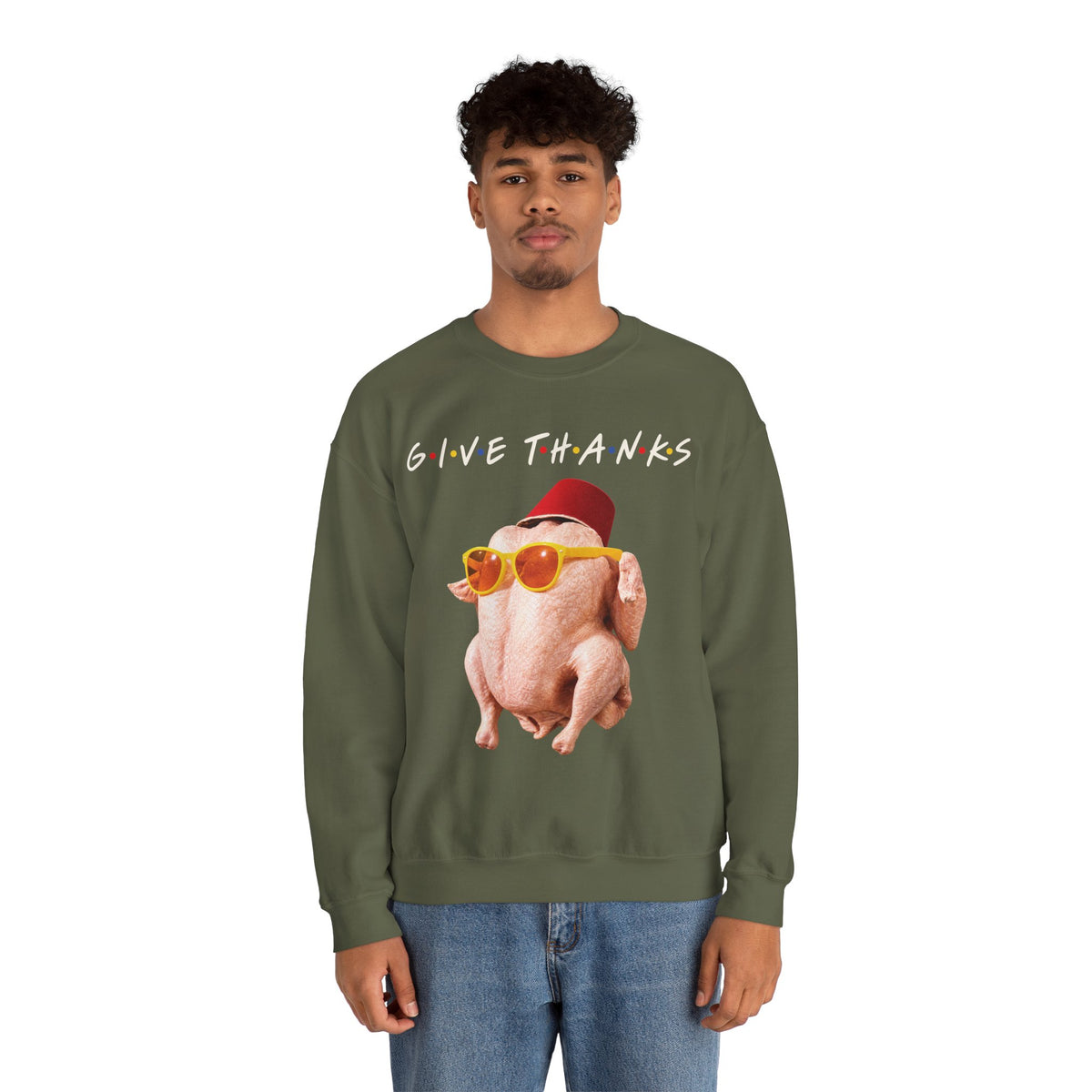 Thanksgiving FRIENDS Turkey Crewneck Sweatshirt Printify