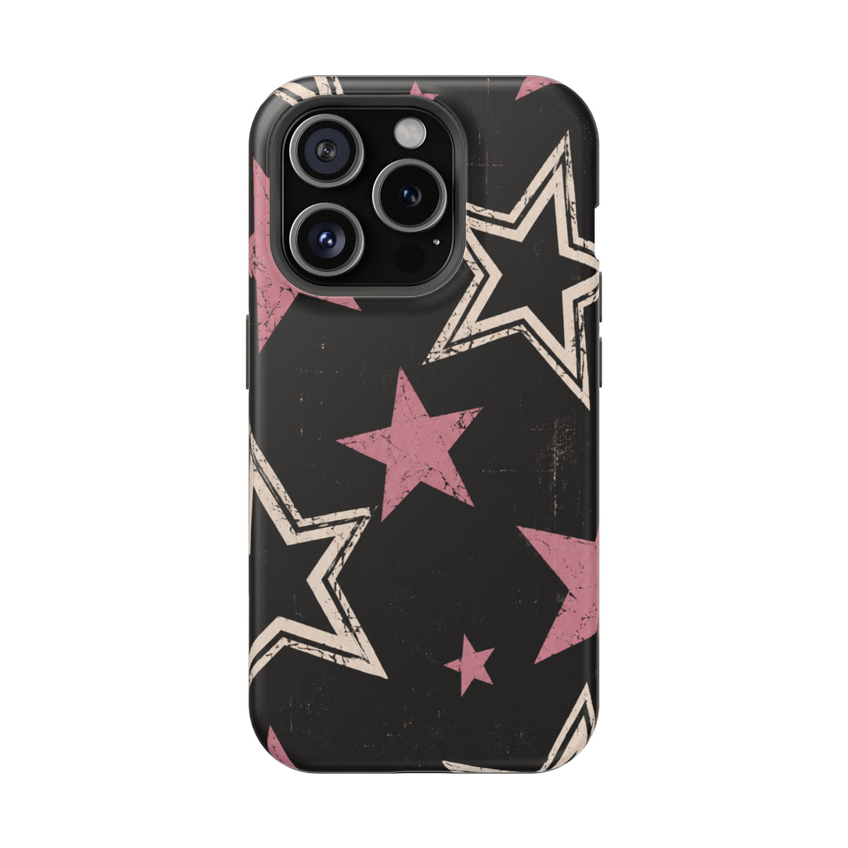 Pink Retro Stars Magnetic Phone Case, alternate view