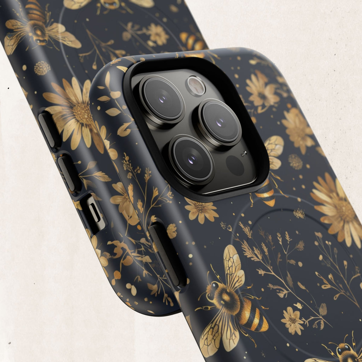 Gold Bees & Daisies Magnetic Tough Case