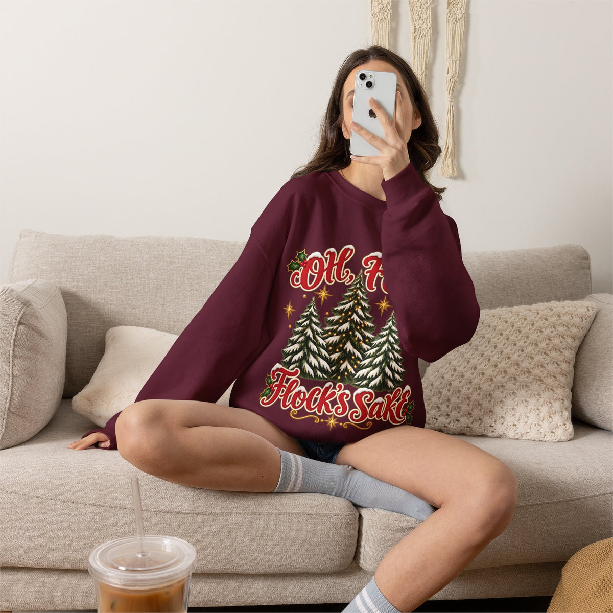 Oh For Flock’s SakeChristmas Tree Sweatshirt