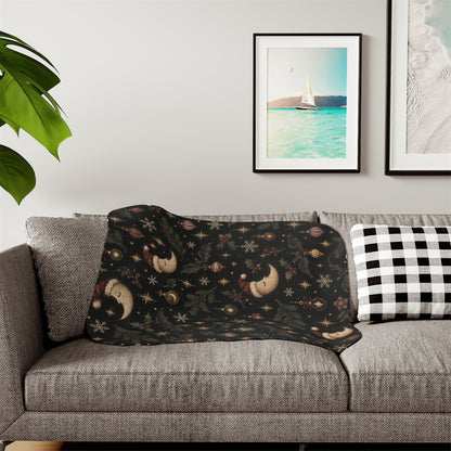 Celestial Christmas Night Sherpa Blanket