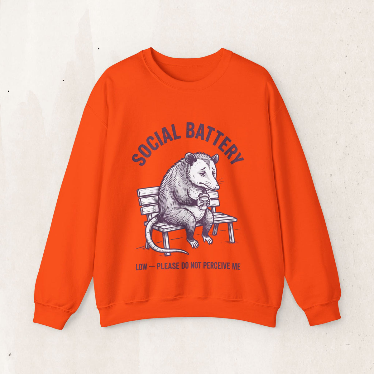 Social Battery Low Graphic Crewneck Sweatshirt