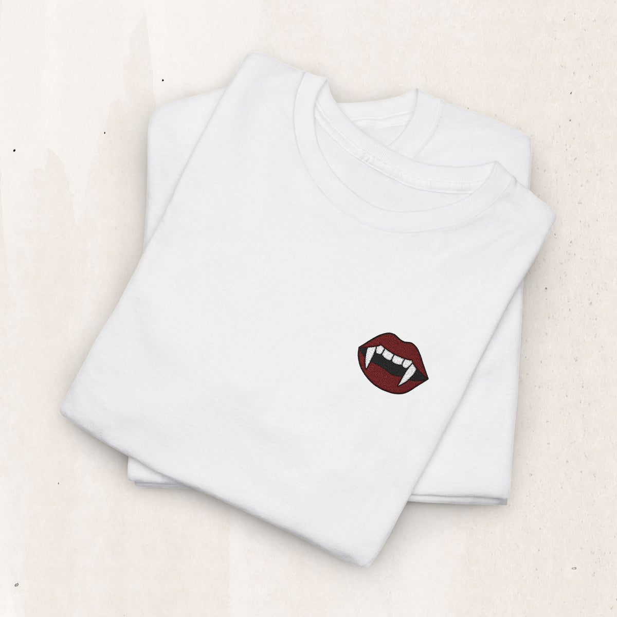 Embroidered Vampire Fangs Tee