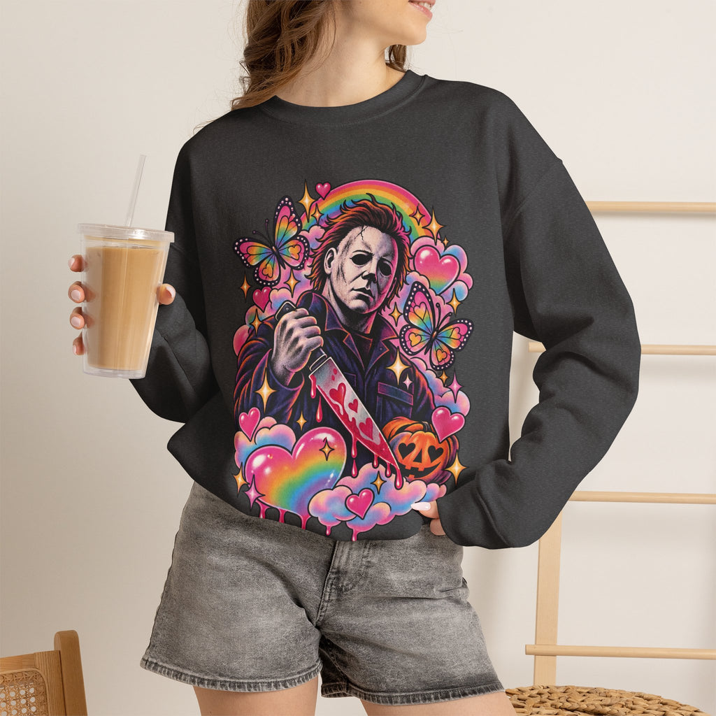 Colorful Michael Myers Horror Heart Crewneck