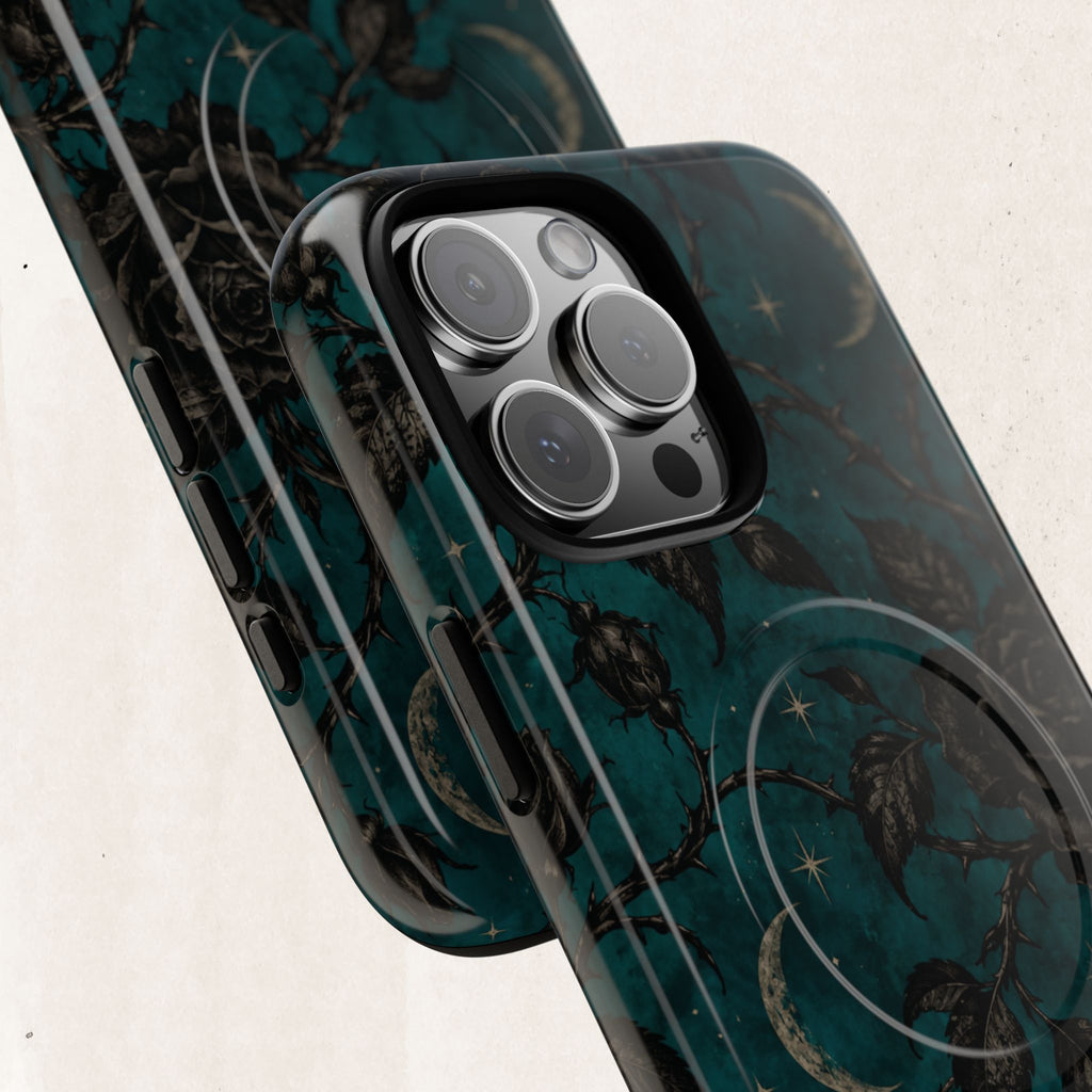 Teal Moon & Black Rose Tough Protective Case