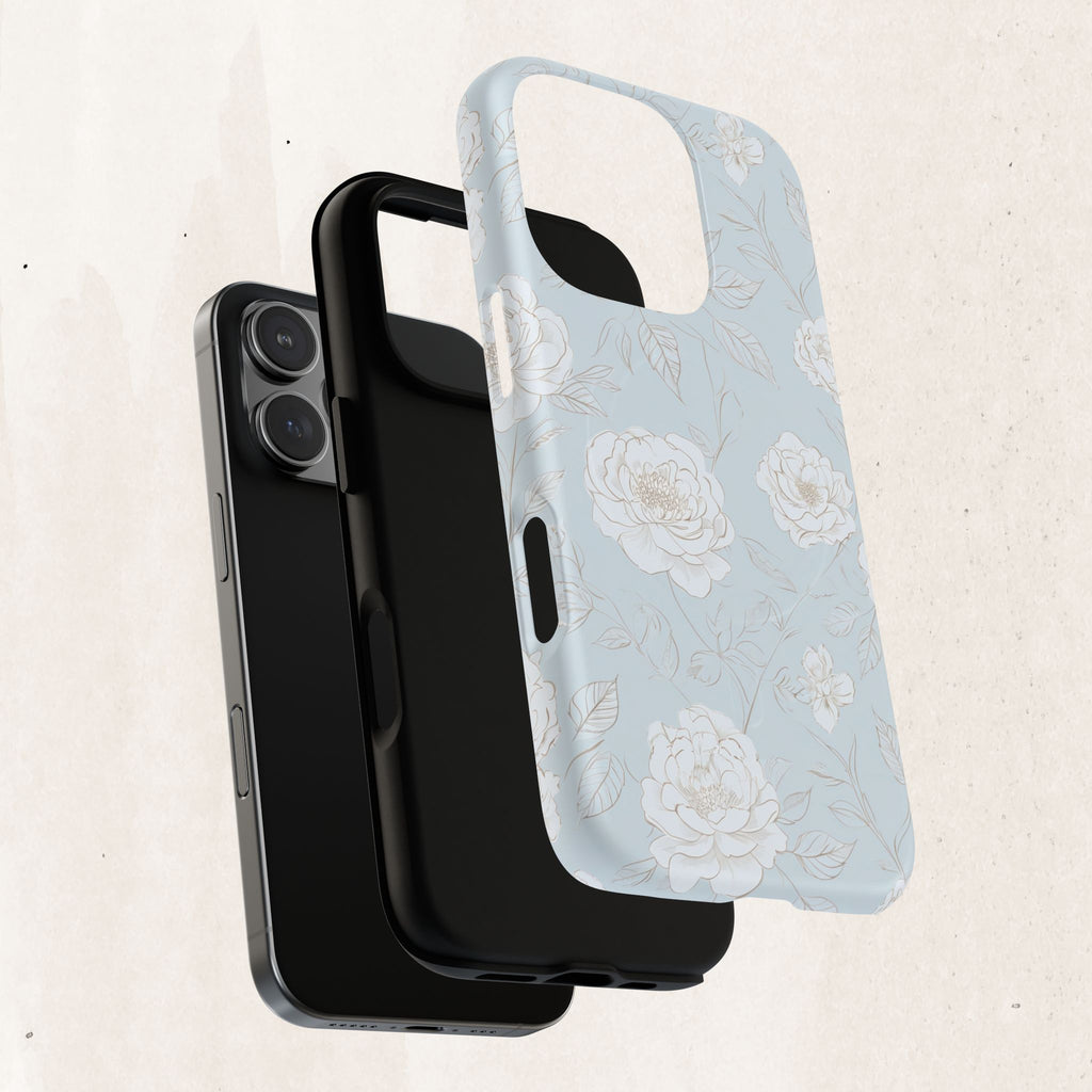 Blue Floral Tough Magnetic Phone Case