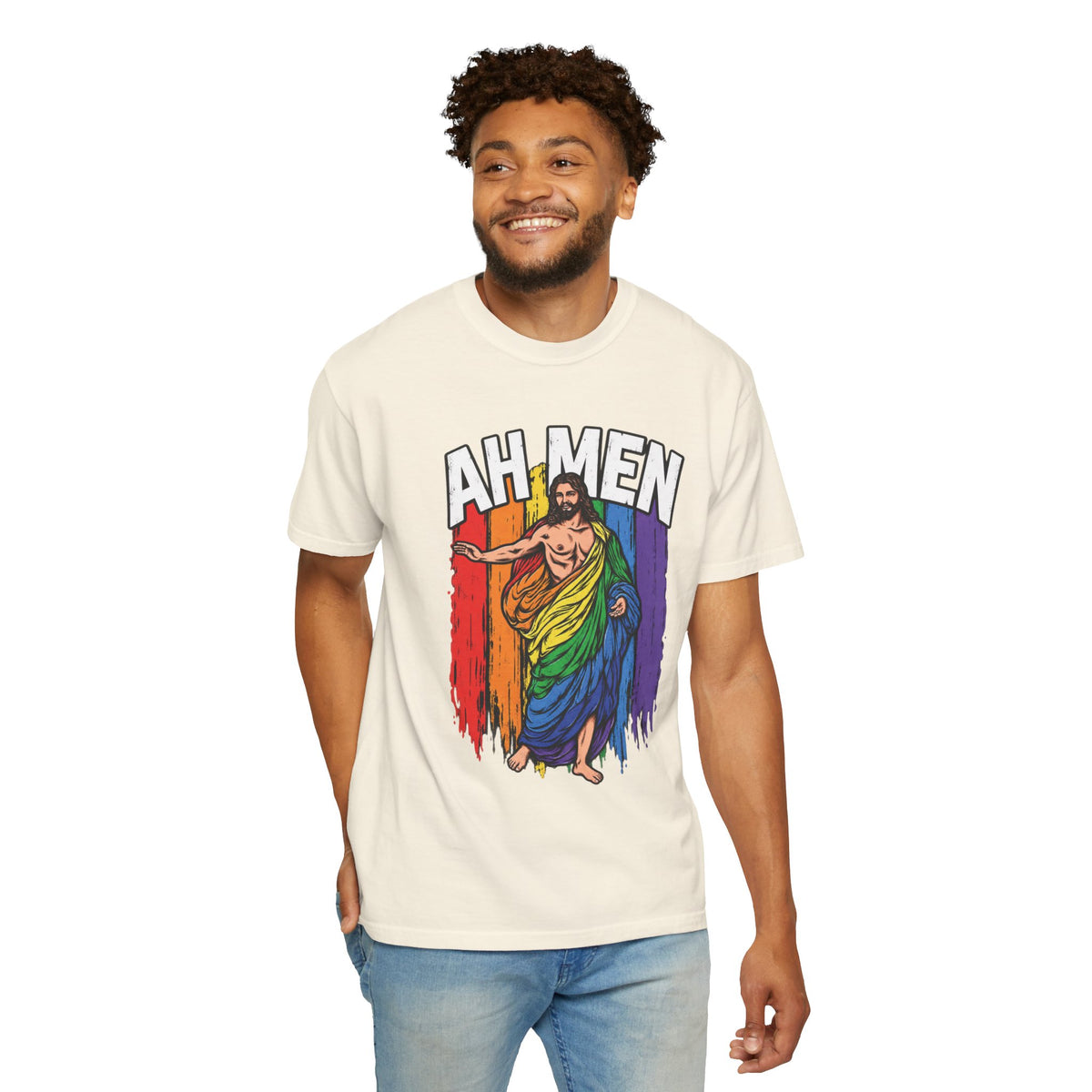 Ah Men Rainbow Jesus Tee