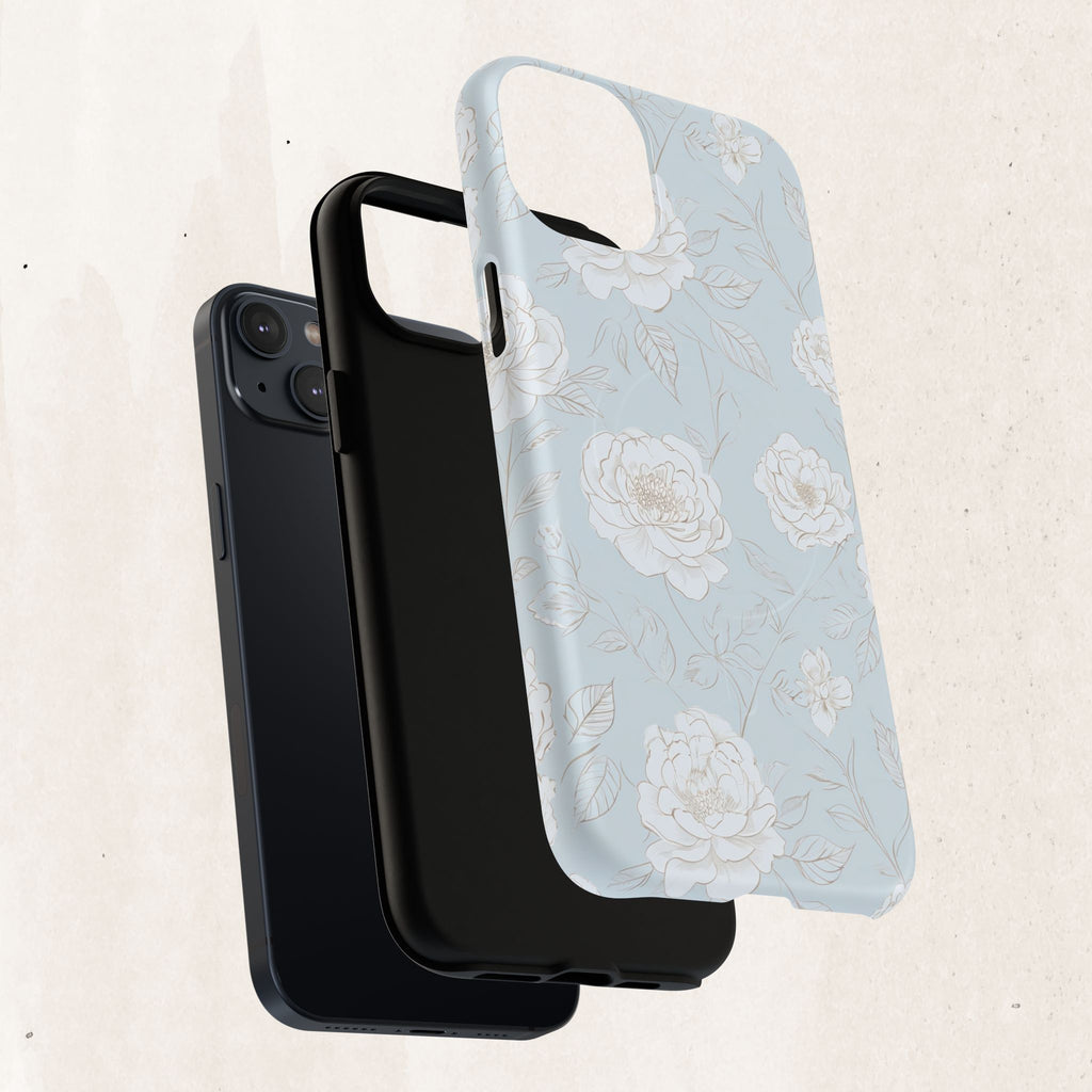 Blue Floral Tough Magnetic Phone Case