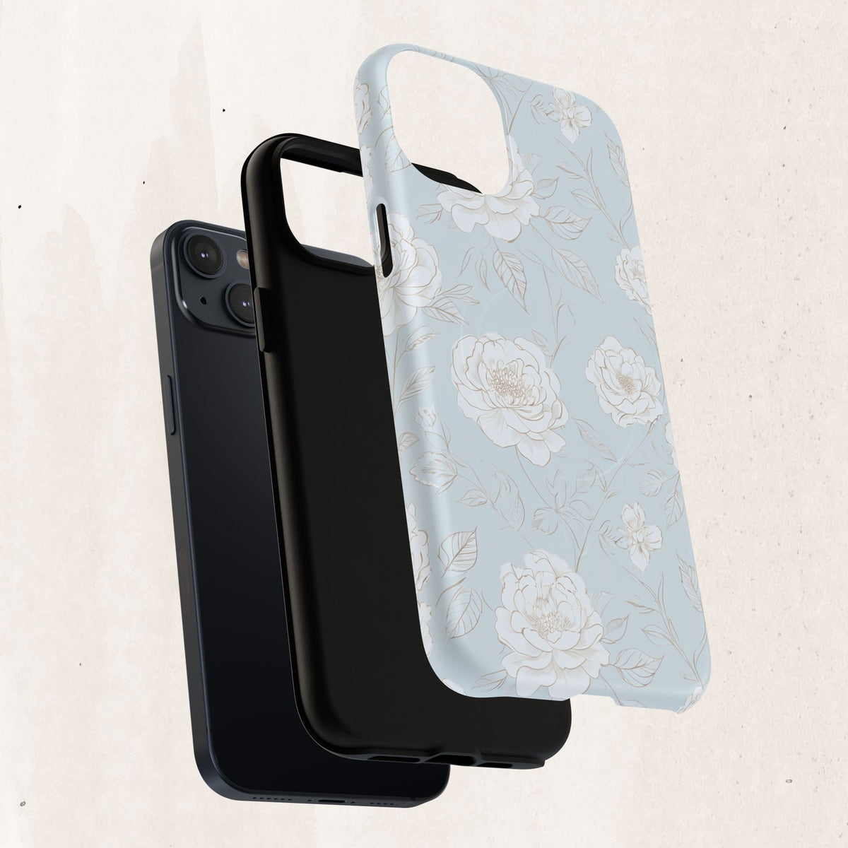 Blue Floral Tough Magnetic Phone Case