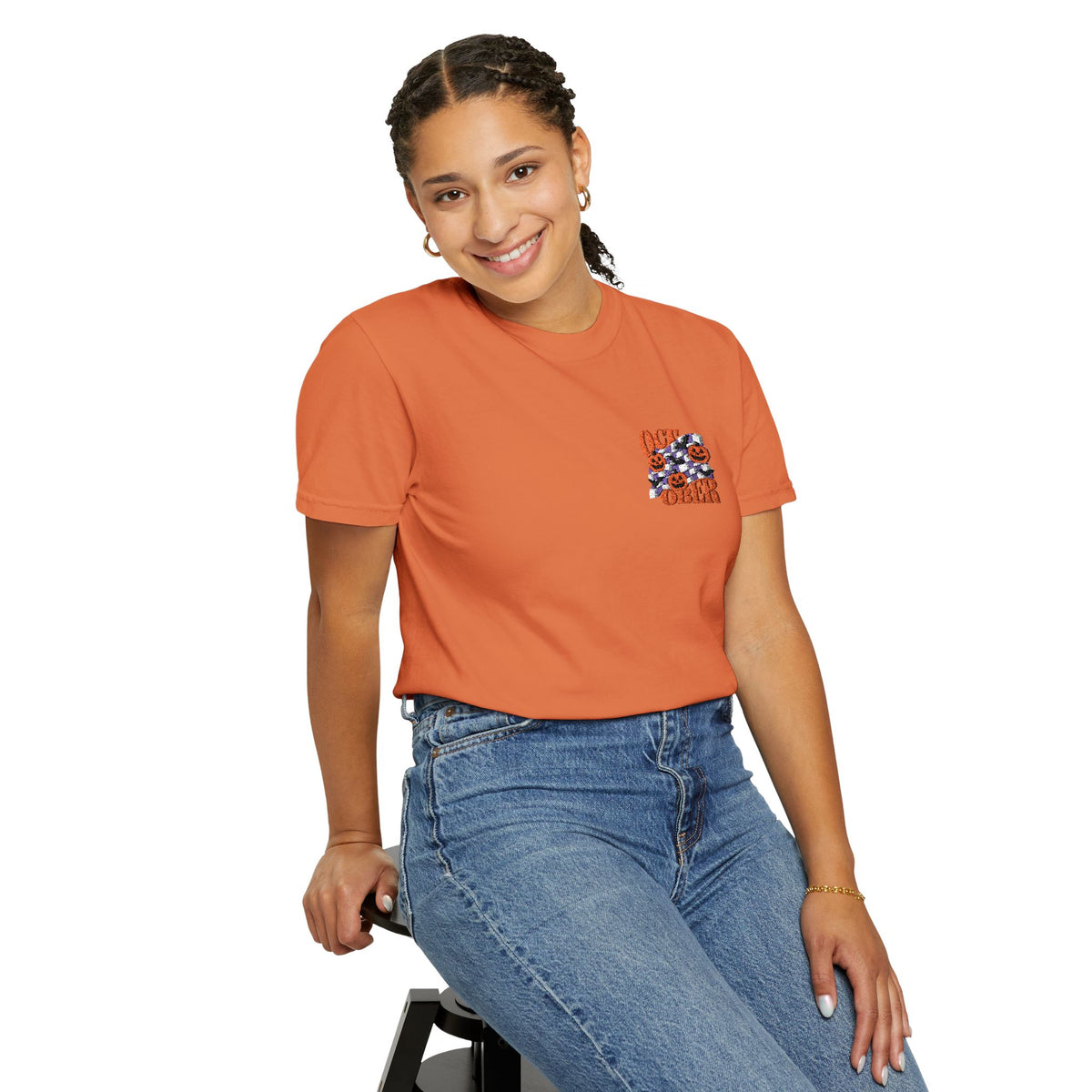 Embroidered Retro "October" Halloween Tee