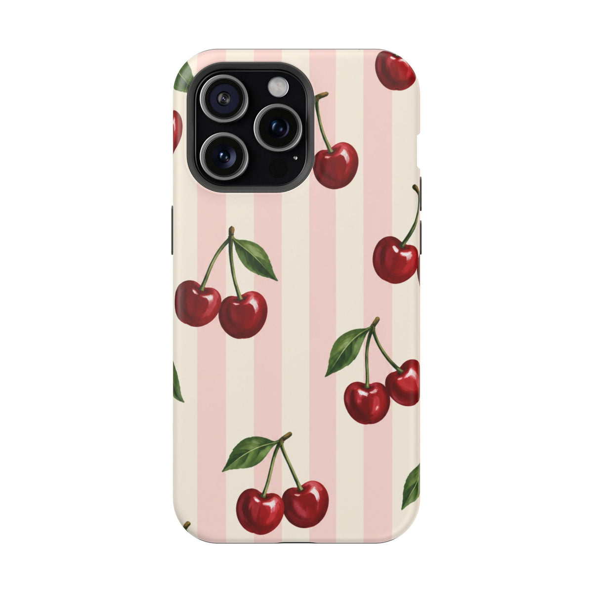 Cherry Stripe Magnetic Phone Case, alternate view