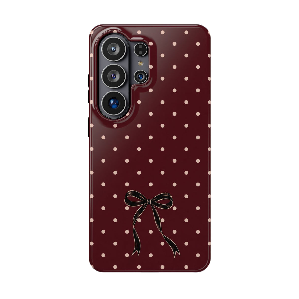 Burgundy Polka Dot Magnetic Phone Case, alternate view