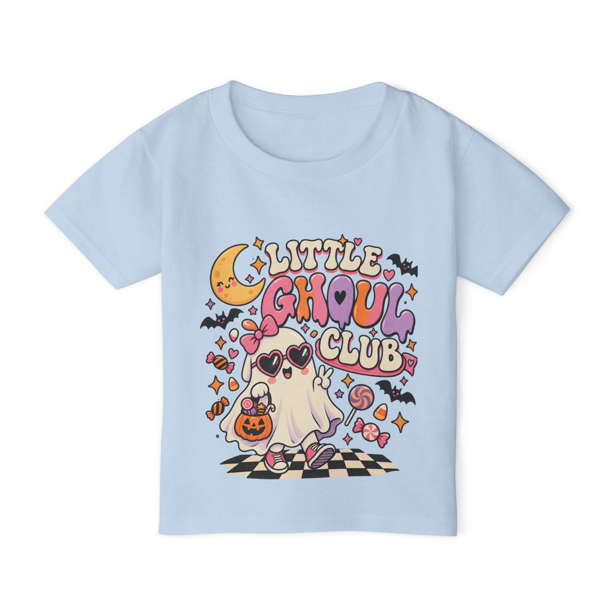 Little Ghoul Club Toddler T-Shirt - Cute Halloween Ghost Costume Tee for Kids