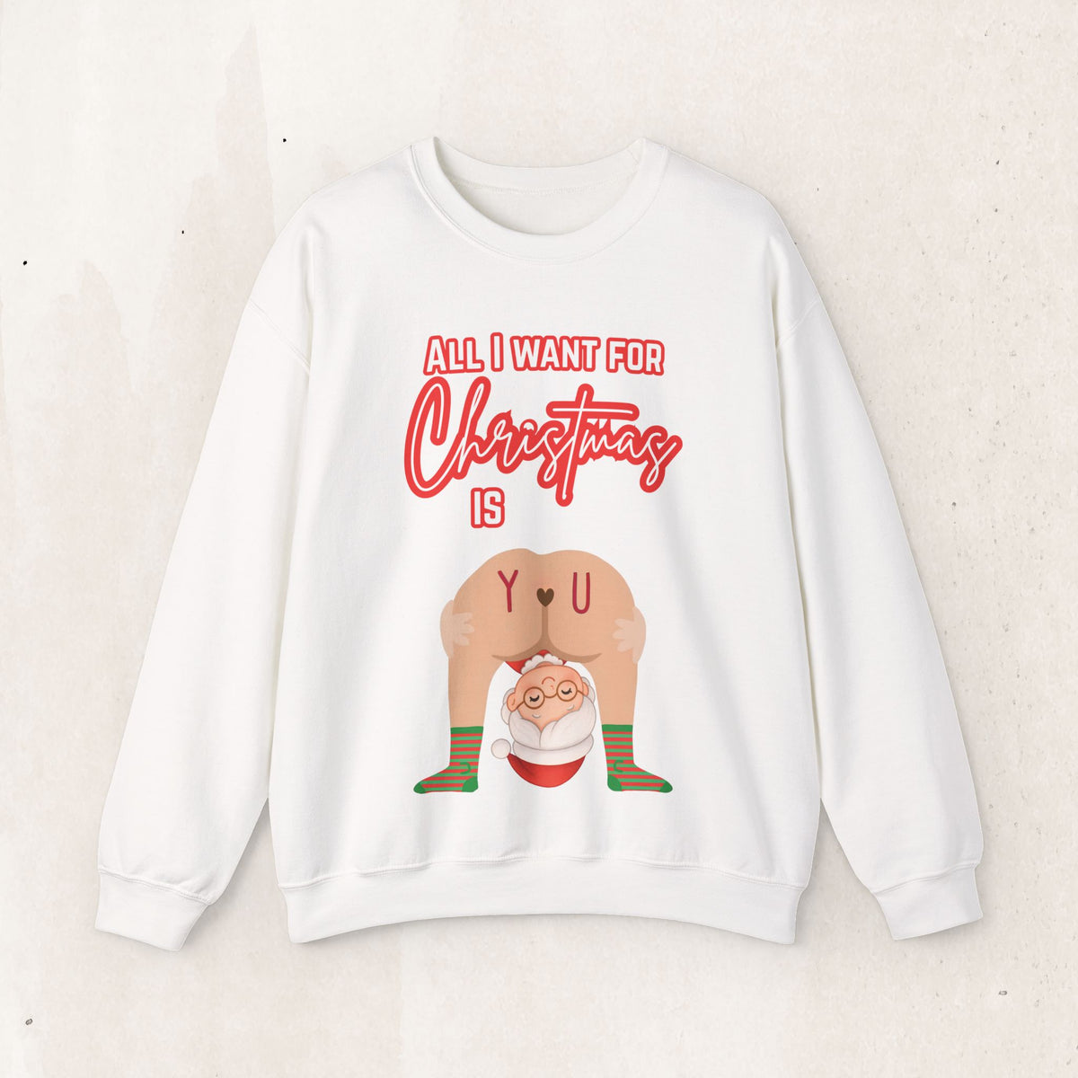 All I Want for Christmas Mrs. Claus Couples Sweatshirt – White