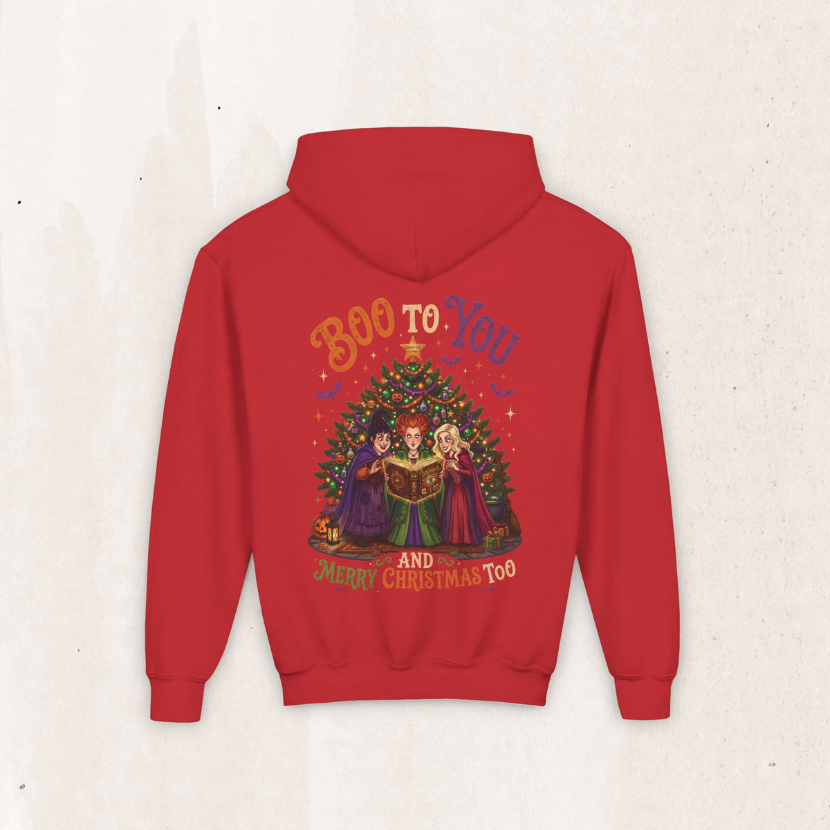 Youth Hoodie — “Boo to You and Merry Christmas Too” Sanderson Sisters