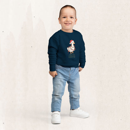 Santa Hat Duck "Merry Christmas" Toddler Sweatshirt