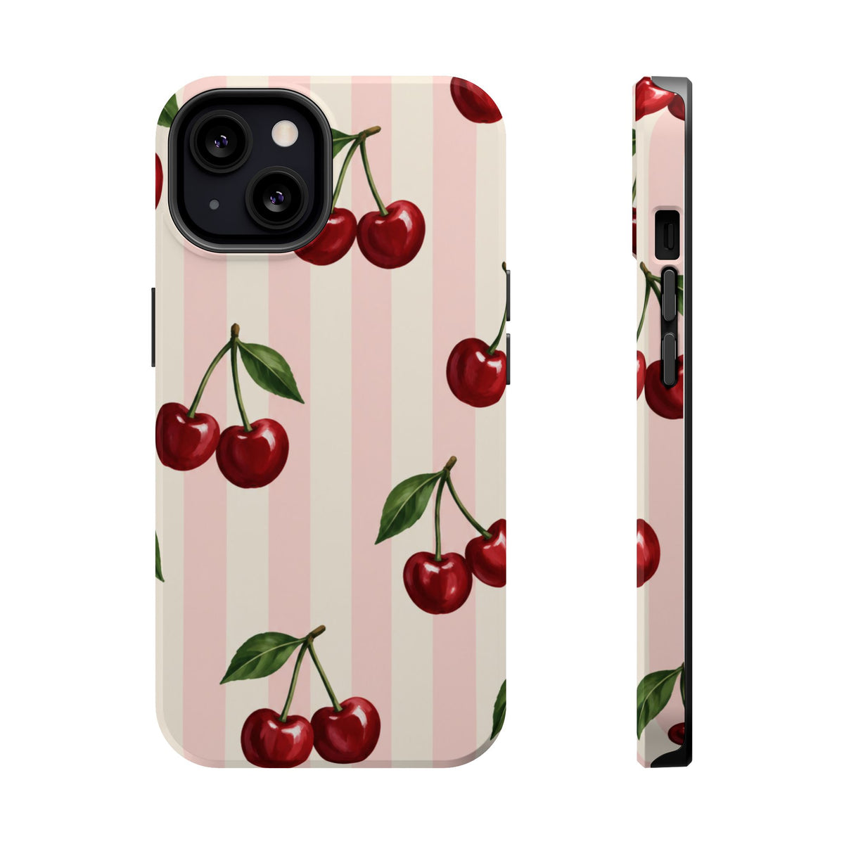 Cherry Stripe Magnetic Phone Case, alternate view