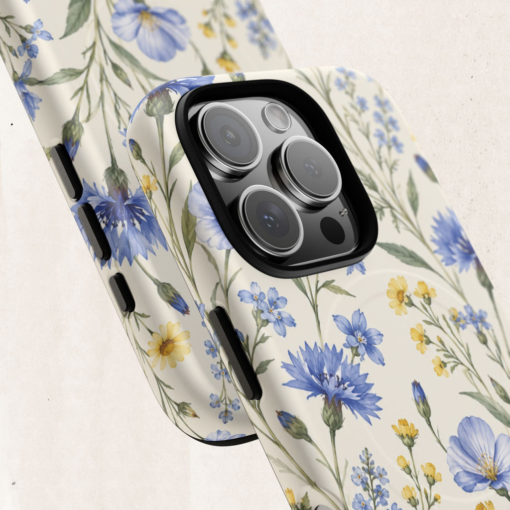 Floral Blue Cornflower  Magnetic Phone Case