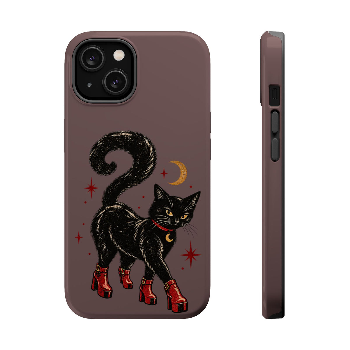 Black Cat in Red Boots MagSafe Phone Case – Witchy Cute