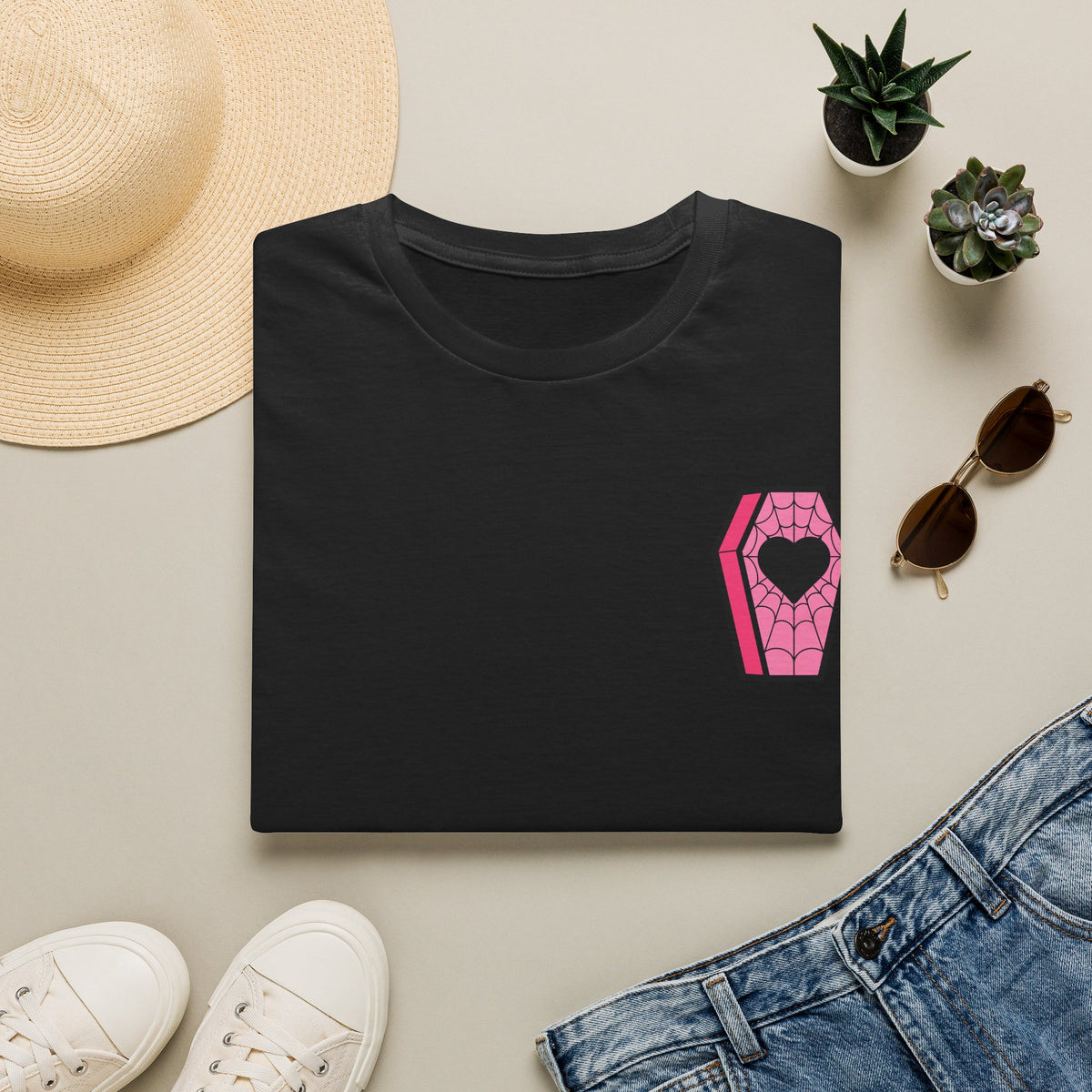 Coffin Heart Graphic Tee in Black, alternate view