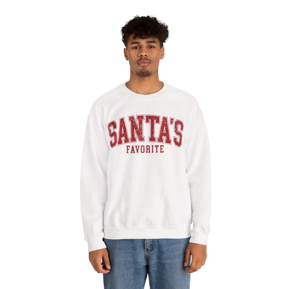 Santa's Favorite varsity Christmas sweatshirt