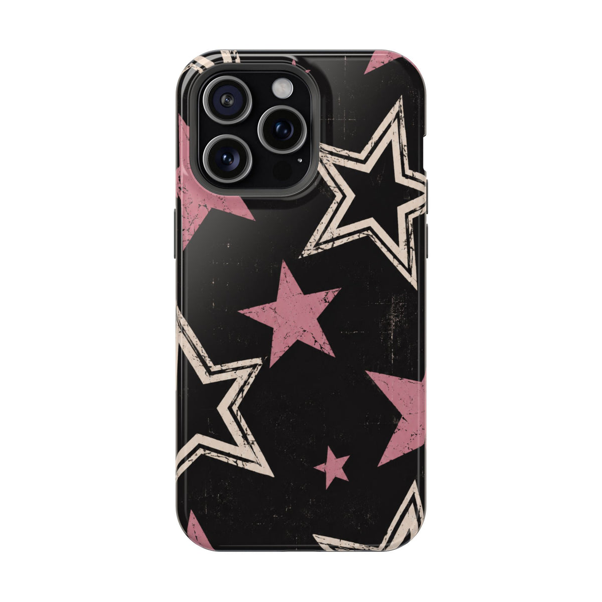 Pink Retro Stars Magnetic Phone Case, alternate view