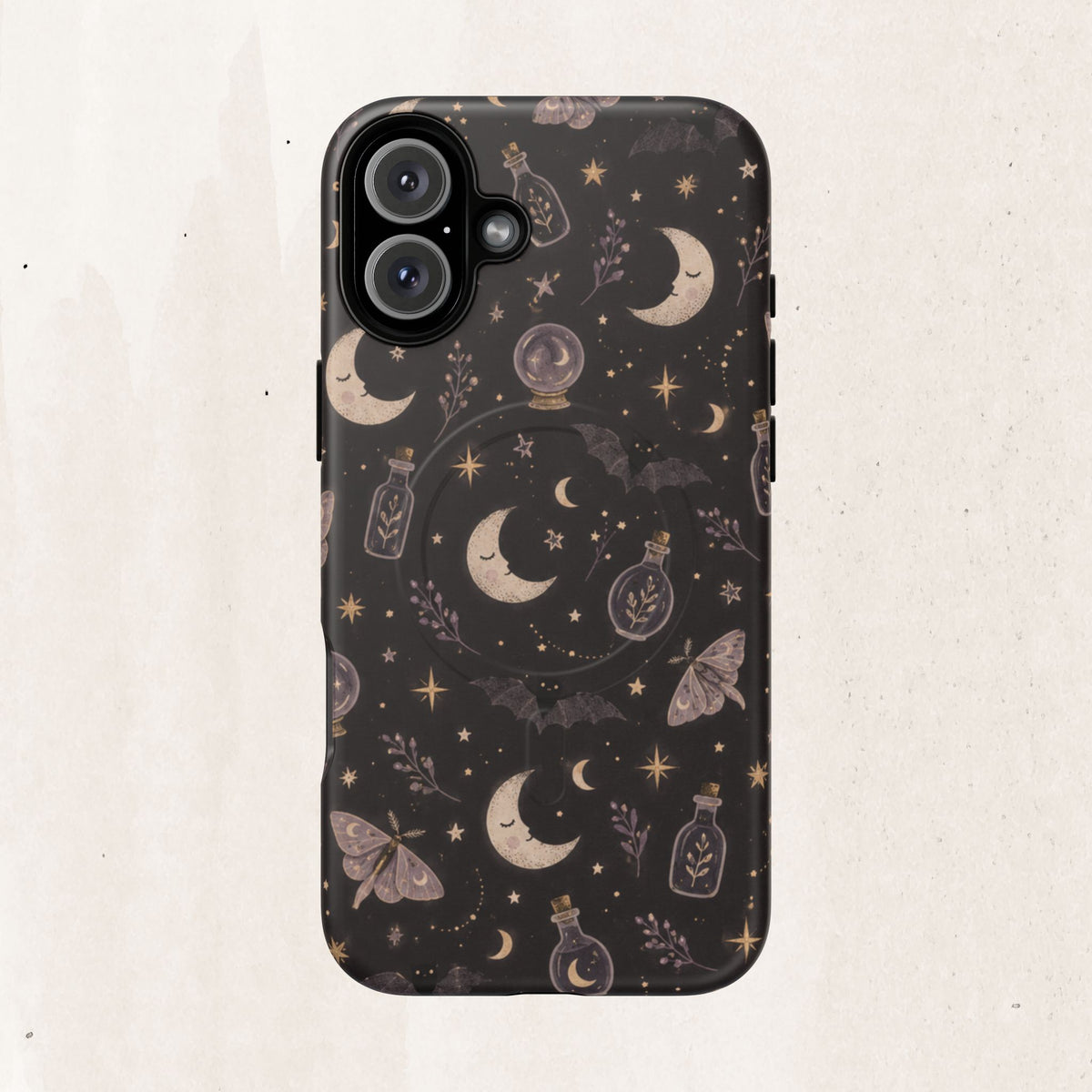 Moon & Moth Magnetic Phone Case — Celestial Protective Tough Case