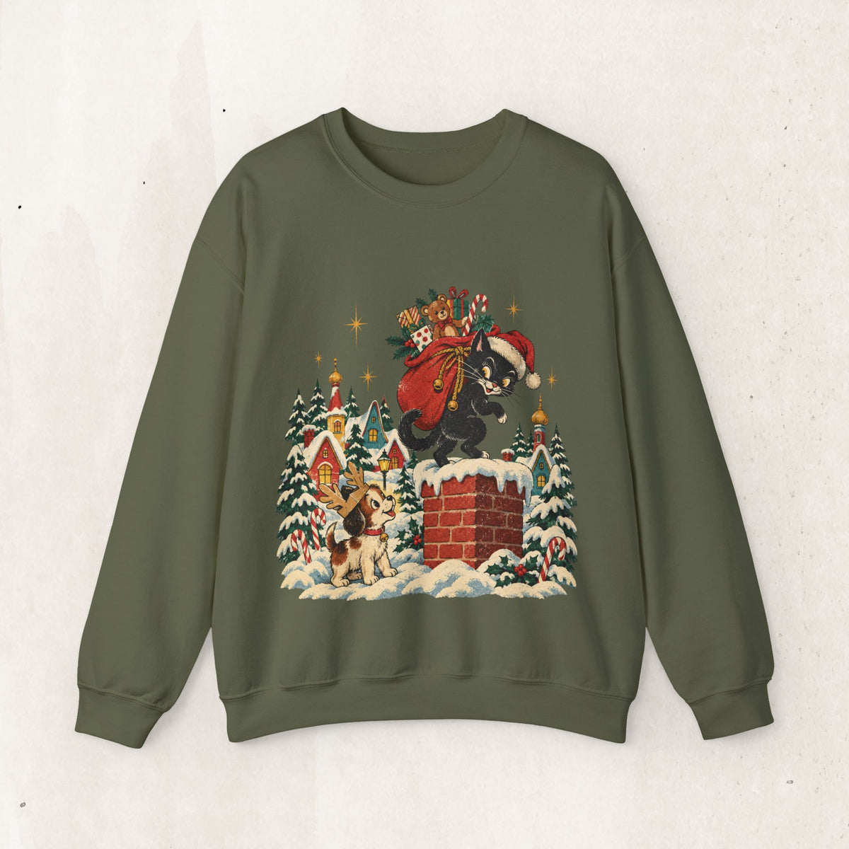 Christmas Santa Bear Sweatshirt, Woodland Bear Christmas Crewneck