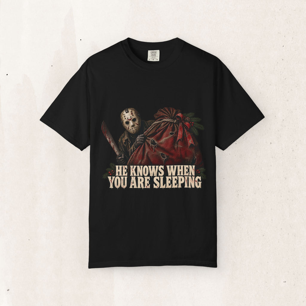 Jason Vorhees "He Knows When You Are Sleeping" Christmas Tee