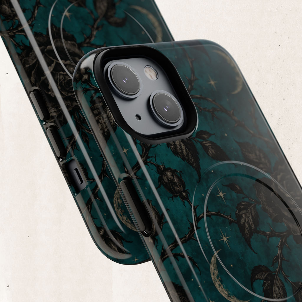 Teal Moon & Black Rose Tough Protective Case