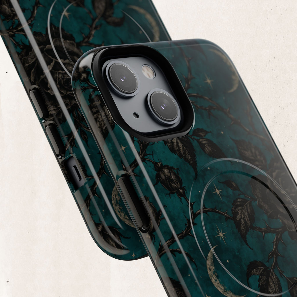 Teal Moon & Black Rose Tough Protective Case
