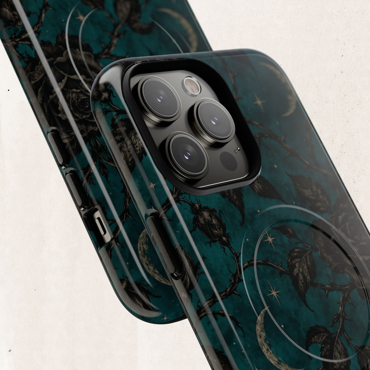 Teal Moon & Black Rose Tough Protective Case