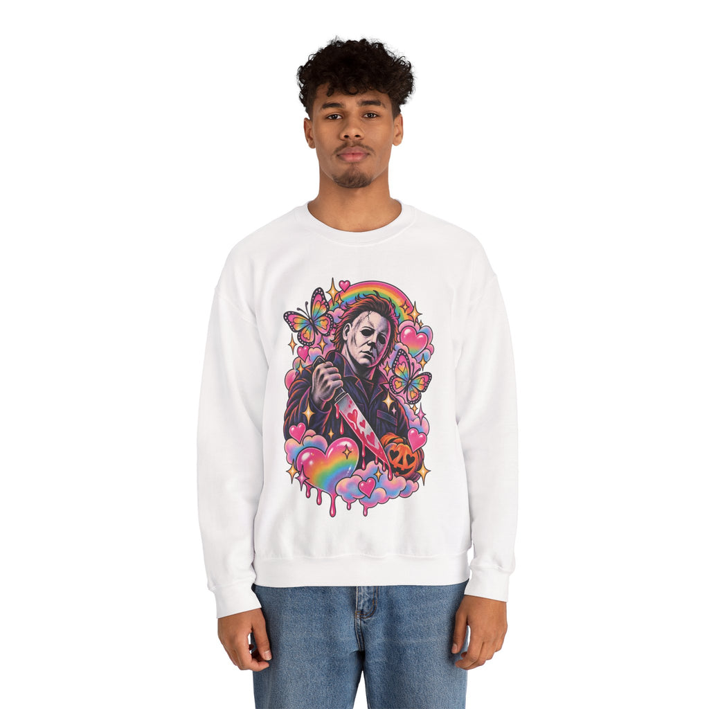 Colorful Michael Myers Horror Heart Crewneck