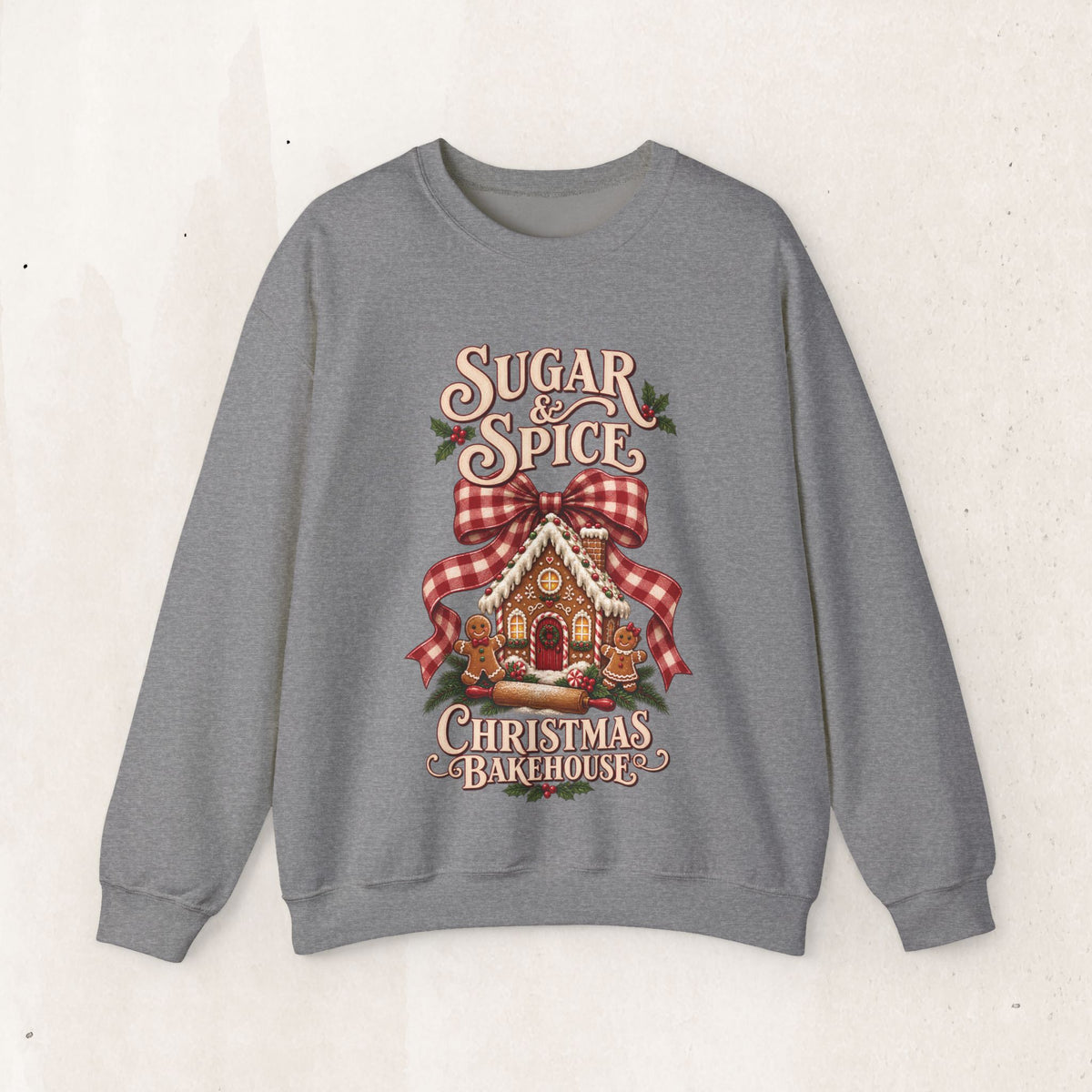 Sugar & Spice Christmas Sweatshirt — Gingerbread House Holiday Crewneck