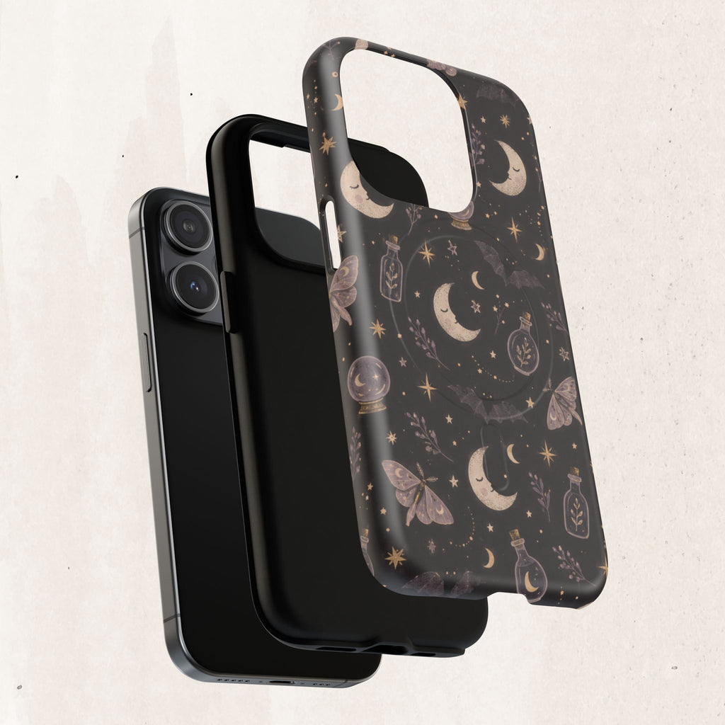 Moon & Moth Magnetic Phone Case — Celestial Protective Tough Case