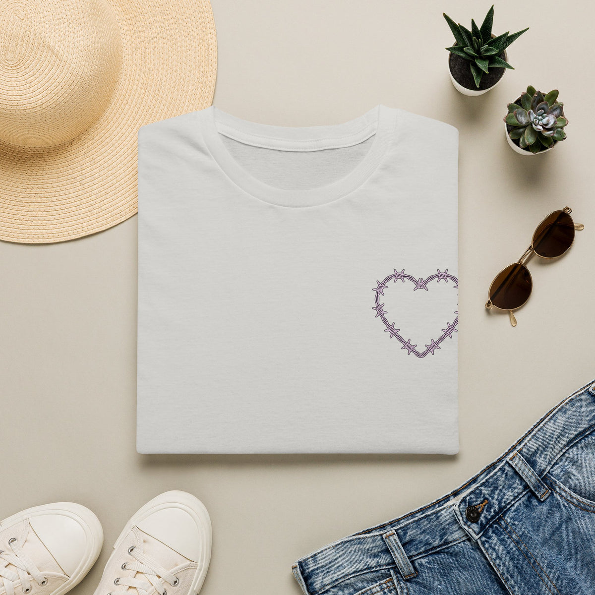 Barbed Wire Heart Graphic Tee