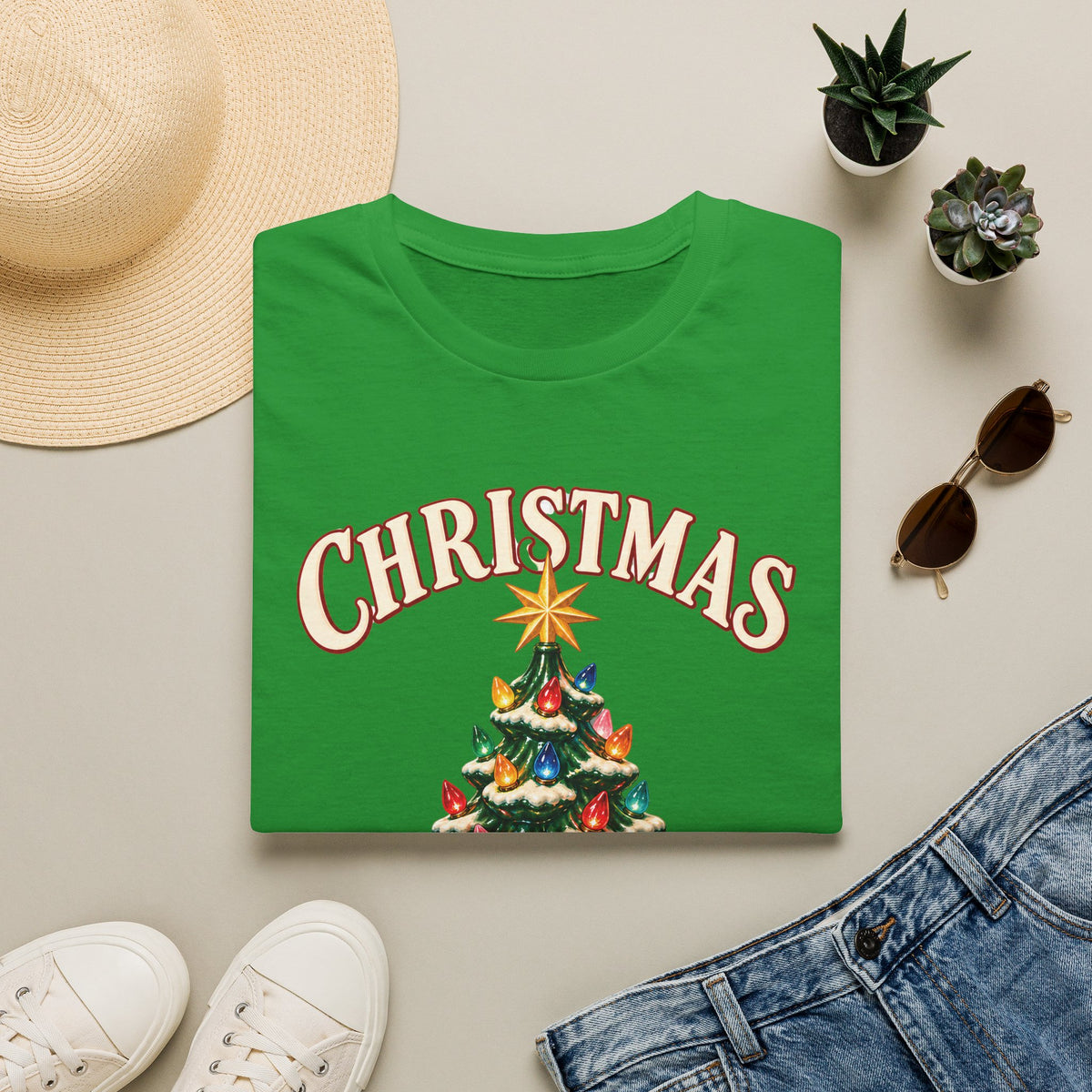 Vintage Ceramic Christmas Tree Graphic Tee