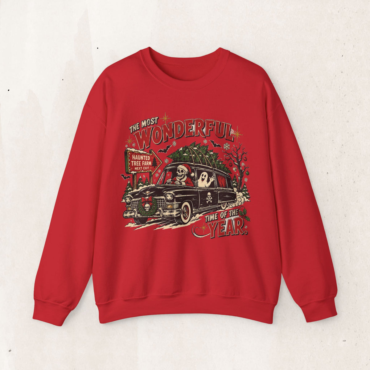 The Most Wonderful Time of the Year Sweatshirt, Vintage Christmas Car Crewneck