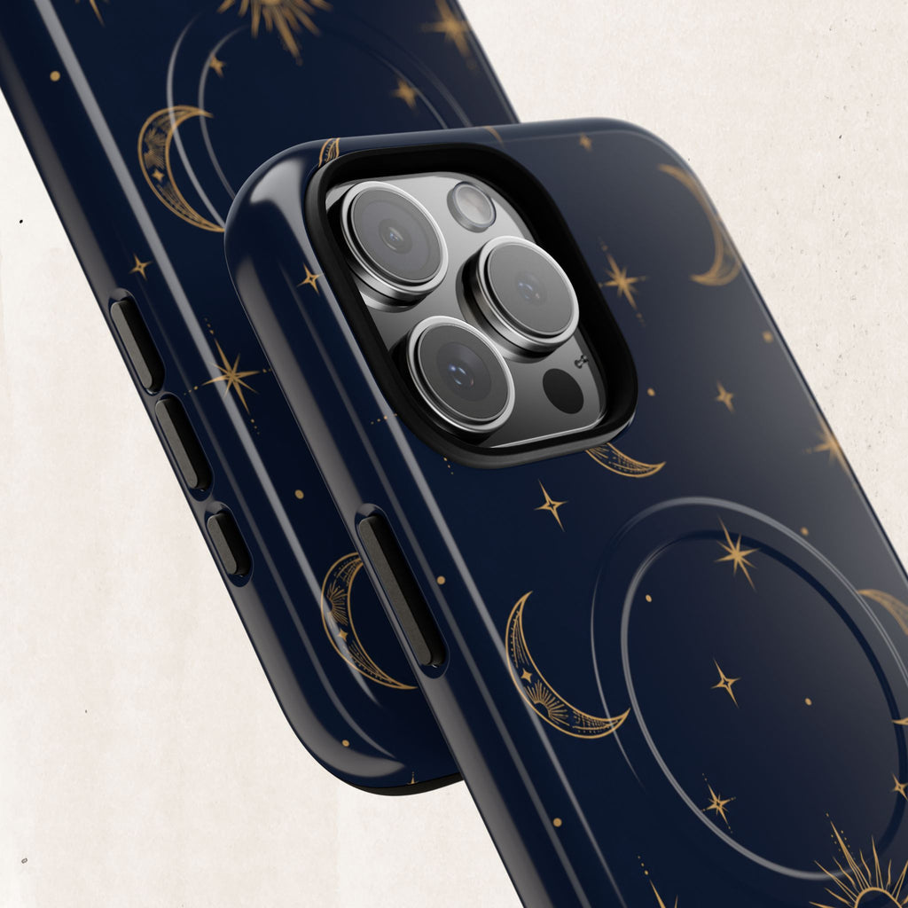 Magnetic Phone Case — Celestial Moon & Stars Tough Protective Cover