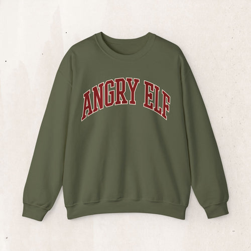 Angry Elf funny Christmas sweatshirt