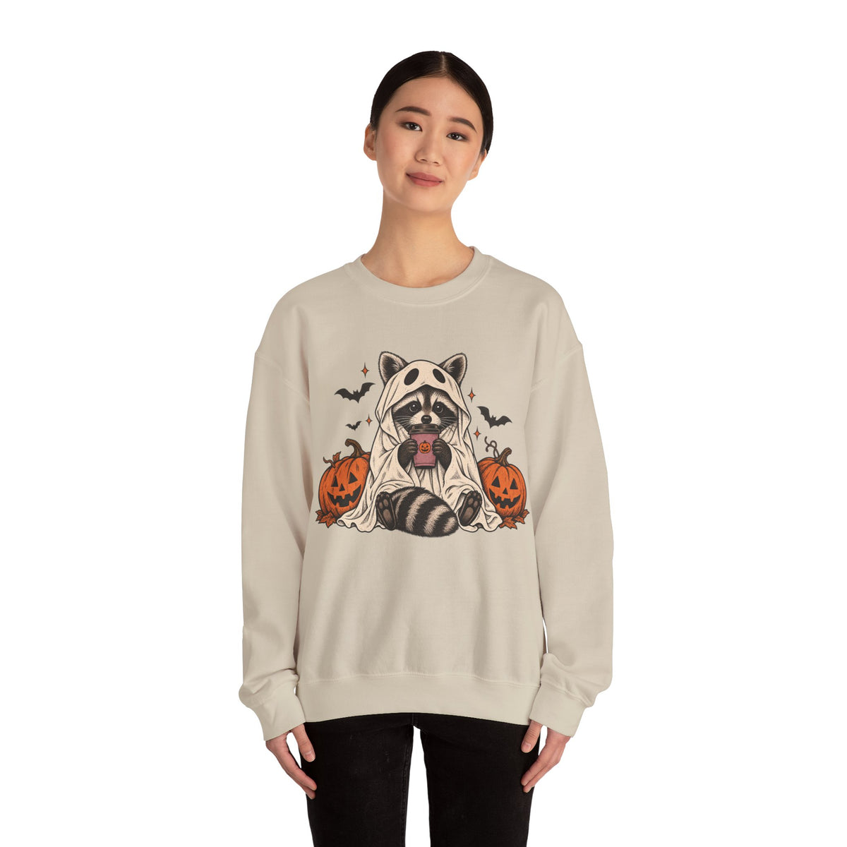Halloween Raccoon Crewneck Sweatshirt