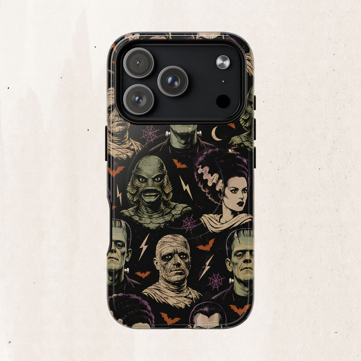 Monster Mash Magnetic Phone Case — Retro Classic Horror Collage