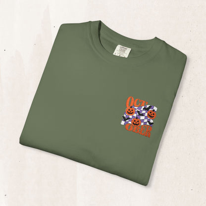 Embroidered Retro "October" Halloween Tee