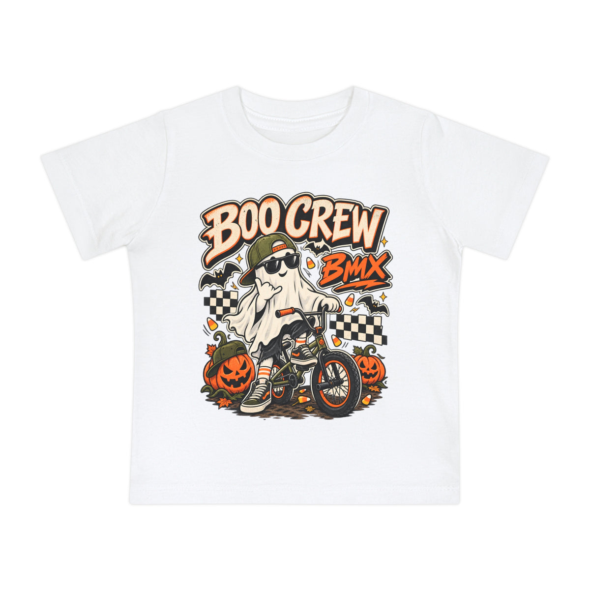 Boo Crew BMX Baby T-Shirt in White, alternate view