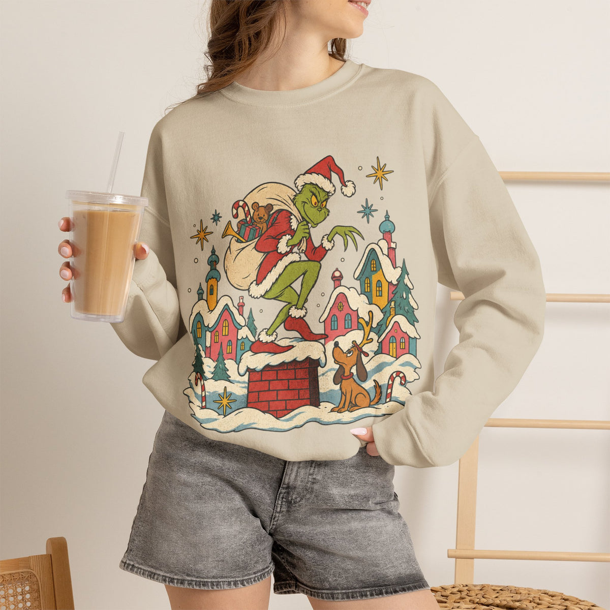 Grinch Santa Heist Crewneck Sweatshirt