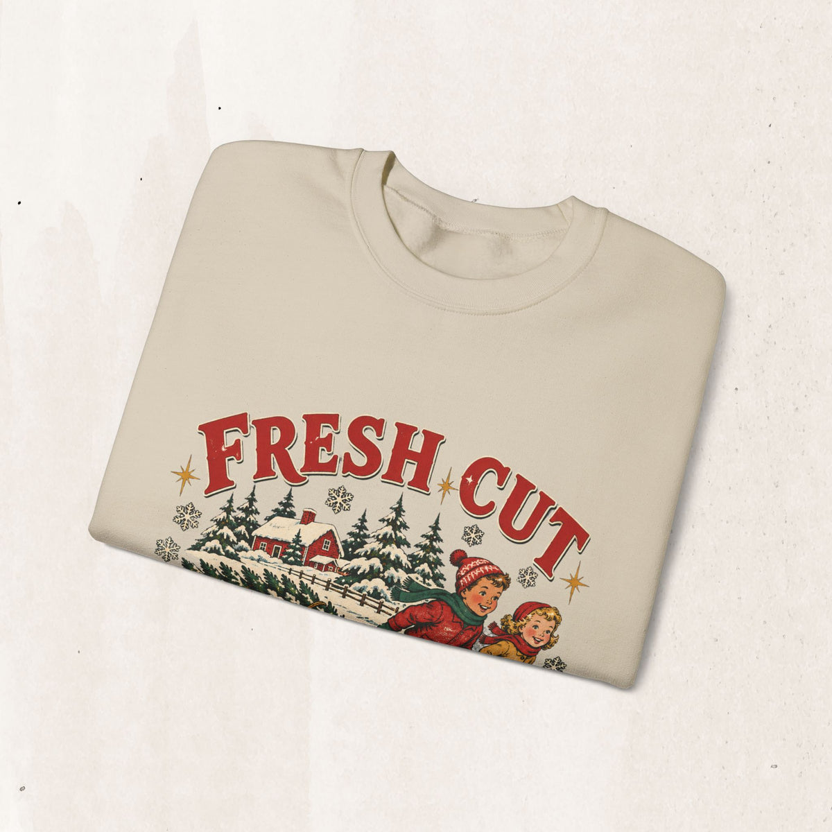 Fresh Cut Christmas Trees Sweatshirt, Vintage Christmas Tree Farm Crewneck